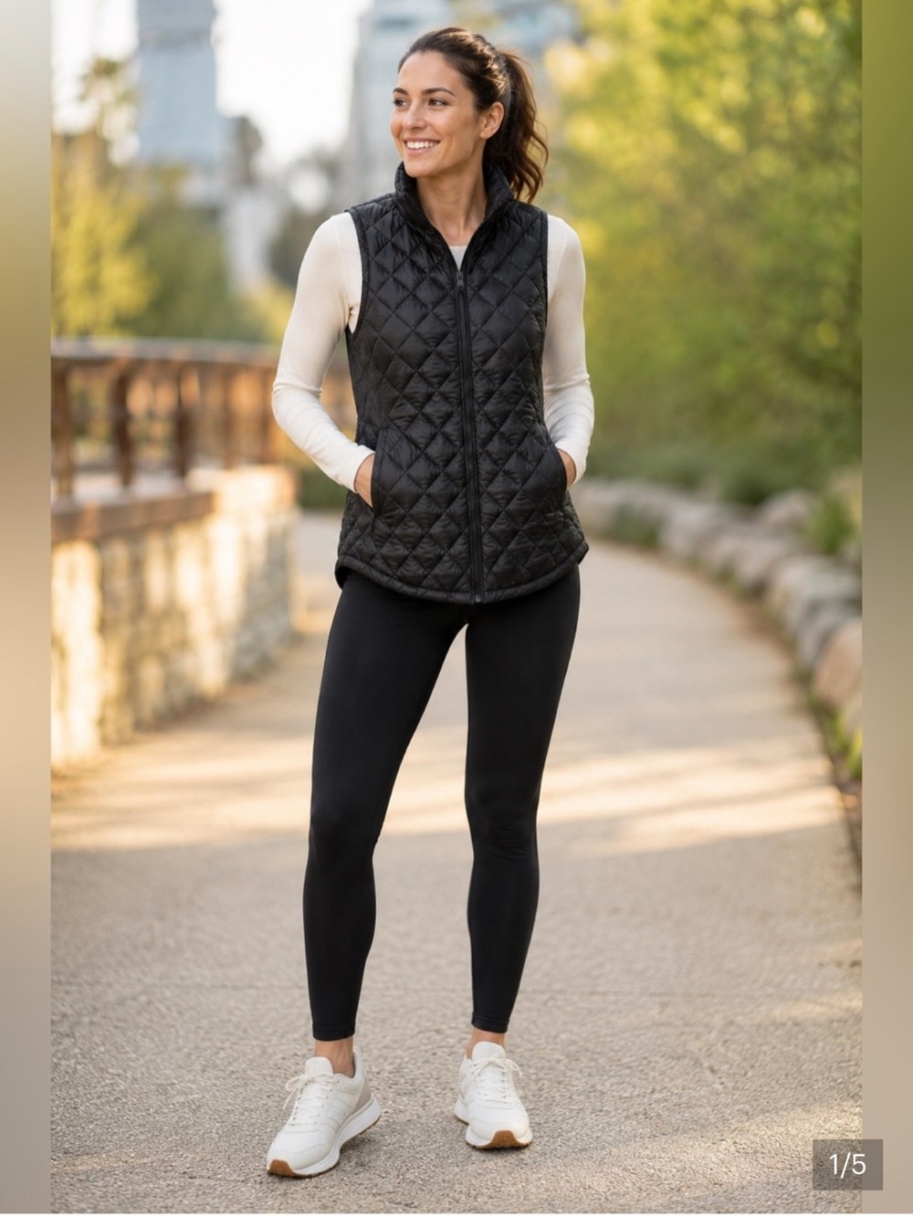 Athleta Whisper Featherless Quilted Vest black size small